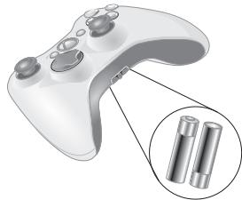 MICROSOFT NC - Introduire les piles dans la manette sans fil - 1