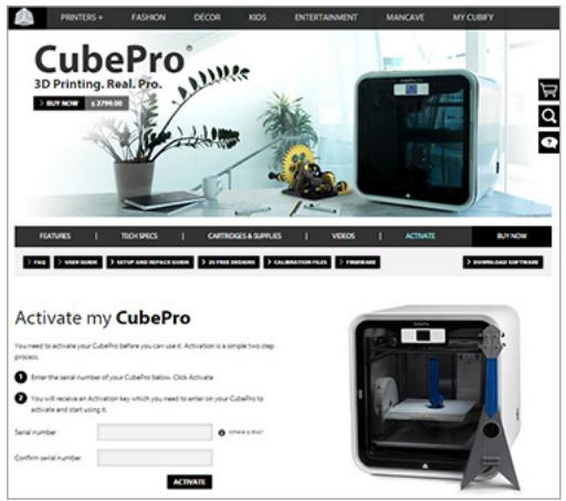 3D SYSTEM 3DS401734 - Entrez mon numéro de série sur cubify: - 5