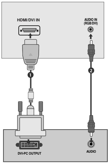 LG-GOLDSTAR 32L62000 - Raccordement avec un cable HDMI-DVI - 1