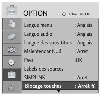 LG-GOLDSTAR 32L62000 - Blocage des touches - 1