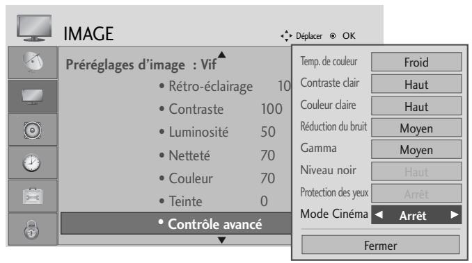 LG-GOLDSTAR 32L62000 - Contrôle AVANCE : mode cinéma - 3