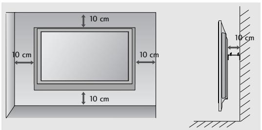 LG-GOLDSTAR 32L62000 - Montage au MUR : installation horizontale - 2