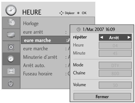 LG-GOLDSTAR 32L62000 - Activation et désactivation du minuteur - 3