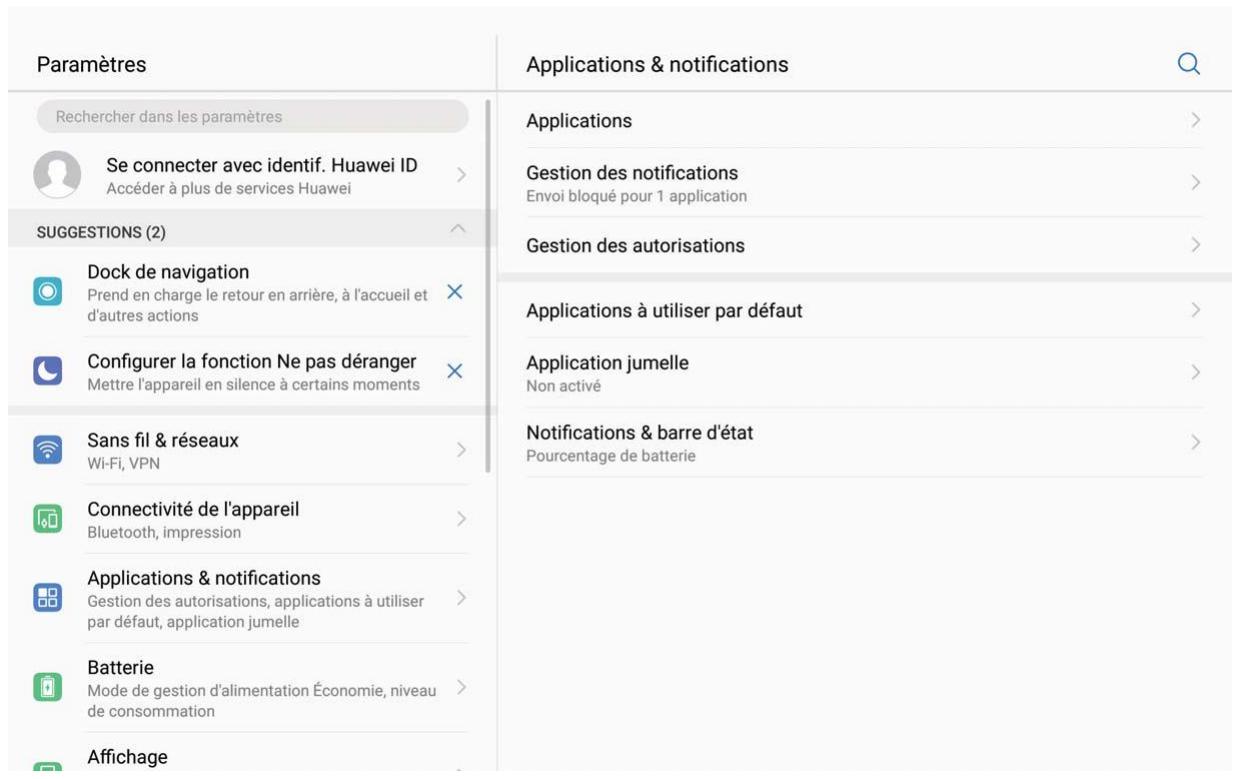 HUAWEI M5 10 32GB 4G GREY - Mise à jour 1 : simplification et regroupement des paramètres - 1