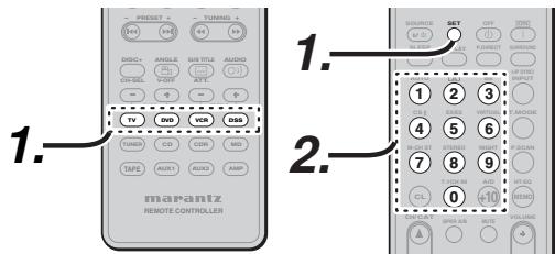 MARANTZ SR-5002 - Programmation avec le code à 4 chiffres - 1