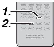 MARANTZ SR-5002 - Enregistrement de la vidéo d'une source et de l'audio d'une autre source - 1