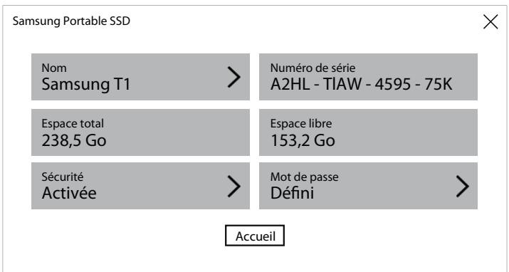 SAMSUNG SSD 500GB T1 - Accès à l'écran profile (profil) - 1