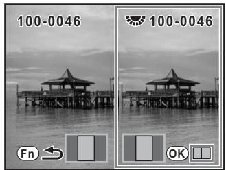 PENTAX K200D+KC+OBJ+DBG3+FT - Appuyez sur le bouton fn en mode lecture, puis appuyez sur le bouton OK. - 1