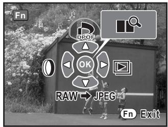 PENTAX K200D+KC+OBJ+DBG3+FT - Appuyez sur le bouton fn en mode lecture. - 1