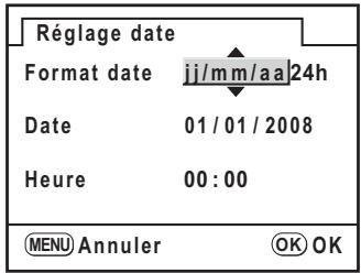 PENTAX K200D+KC+OBJ+DBG3+FT - Changement de la date et de l'heure et du style d'affichage - 1