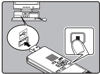 OLYMPUS WS-450S - Rechargement par connexion à un ordinateur via un port USB - 4