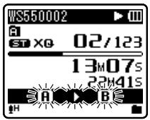 OLYMPUS WS-450S - Appuyez de nouveau sur la touche RECO à l'endroit où vous posez terminer le segment de lecture à répétition. - 1