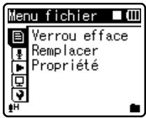 OLYMPUS WS-450S - Quand l'enregistreur est en mode d'arrêt, appuyez sur la touche MENU. - 1