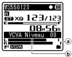OLYMPUS WS-450S - Appuyez sur la touche l ou l'« pour ajuster le niveau de déclenchement du démarrage/arrêt. - 1