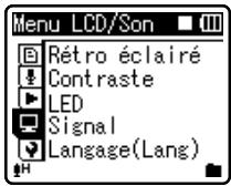 OLYMPUS WS-450S - Appuyez sur la touche + ou - pour sélectionner l'élément à configurer (p.38 à p.44). - 1