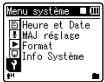 OLYMPUS WS-450S - Appuyez sur la touche + ou - pour désirer l'onglet [menu système] - 1