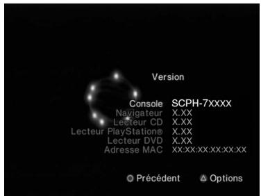 SONY SCPH-75004 - Utilisation de l'écran d'informations sur la version - 1