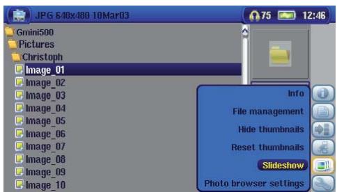 ARCHOS Gmini 500 - Visionner un diaporama - 1