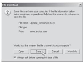 ARCHOS Gmini 500 - Télécharger le fichier UPDATE_GMINI500. AOS - 1