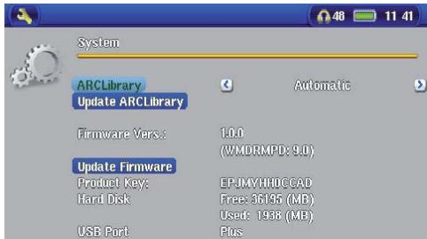 ARCHOS Gmini 500 - Réglages du système - 1