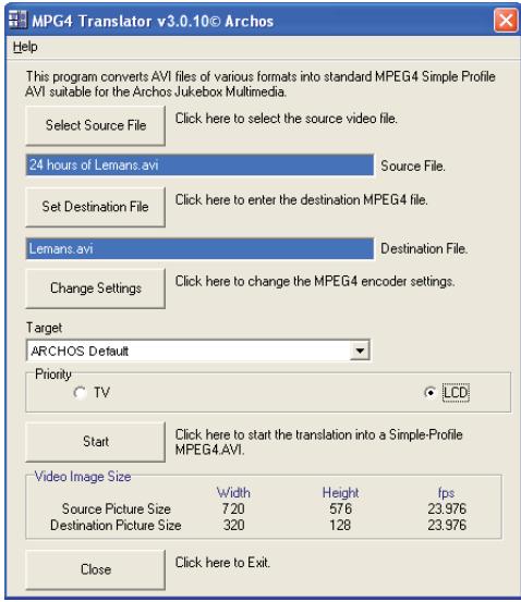 ARCHOS Gmini 500 - Sélectionner les fichiers source et cible - 1