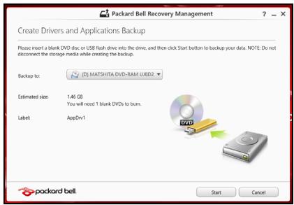 PACKARD BELL iMEDiA S AB4G1TUO6 - Créer la sauvegarde des pilotes et des applications - 2
