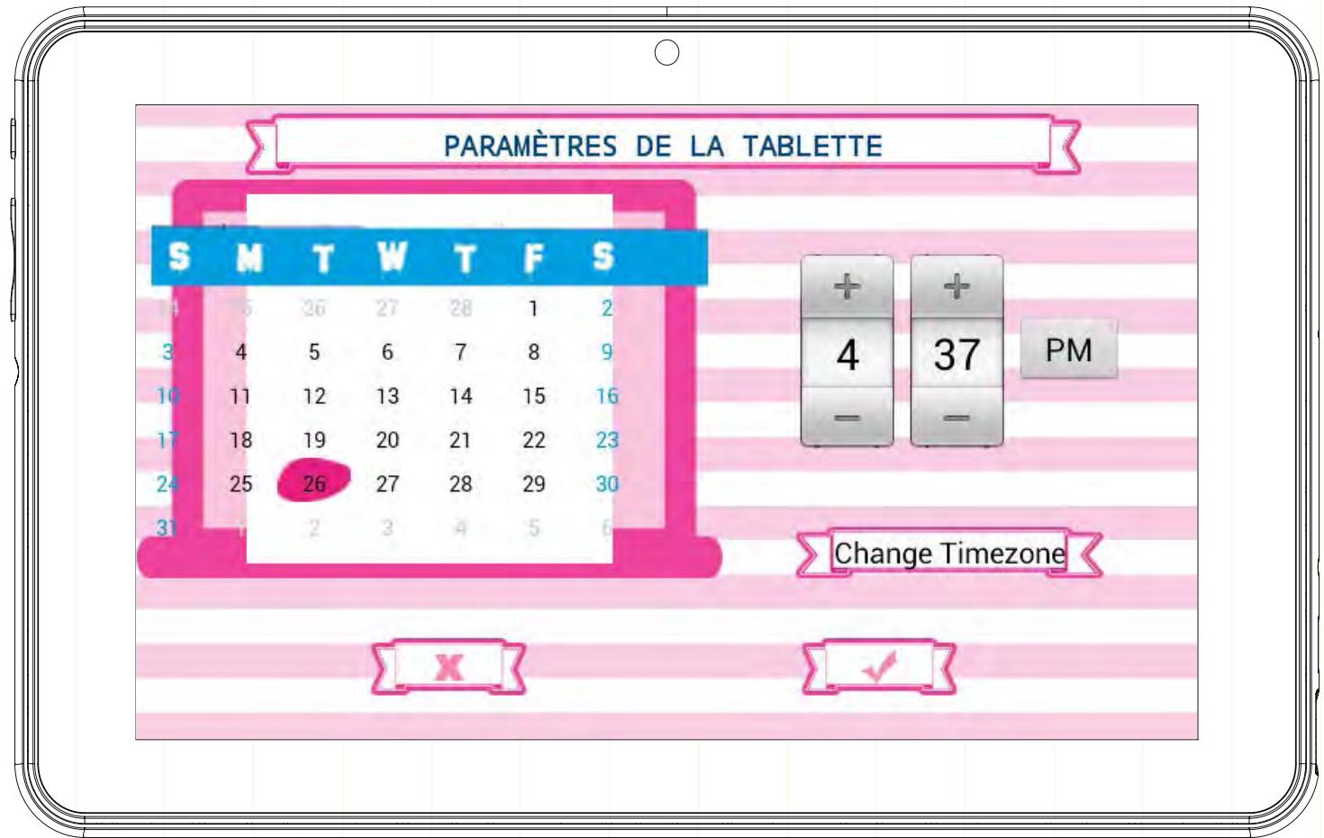 HELLO KITTY TABLETTE PACK HEU014 - Réglage de l'heure et de la date - 1