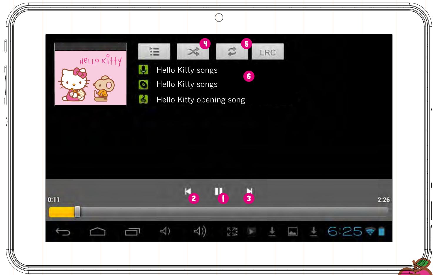 HELLO KITTY TABLETTE PACK HEU014 - Reproducteur de musique - 1