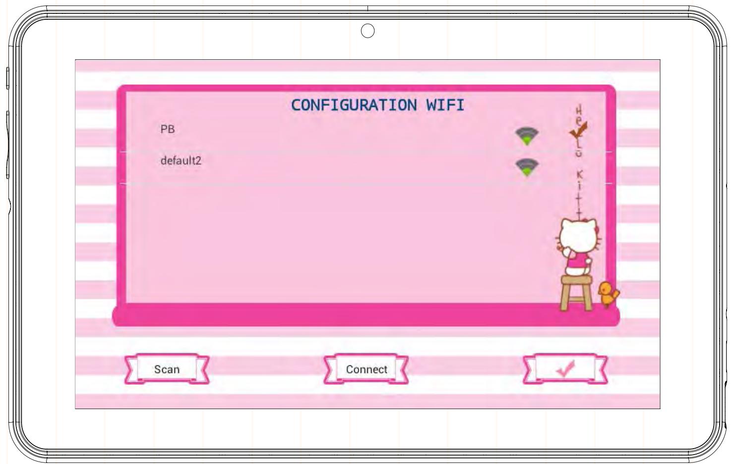 HELLO KITTY TABLETTE PACK HEU014 - Réglage du wi-fi - 1