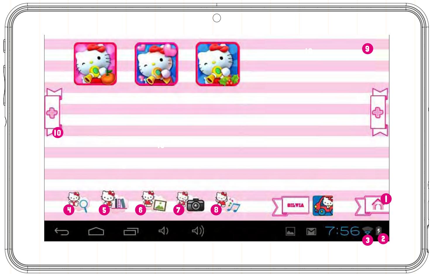 HELLO KITTY TABLETTE PACK HEU014 - Écran principal - 2