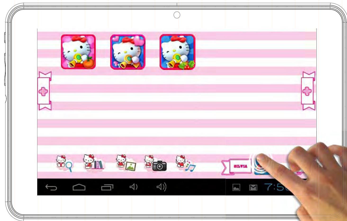 HELLO KITTY TABLETTE PACK HEU014 - Écran tactile capacitif - 1