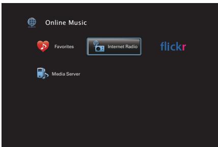 DENON AVRX7200WBKE2 - Utilisation de  pour sélectionner "internet radio", puis appuyez sur ENTER. - 1