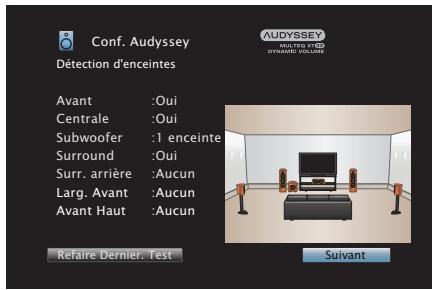DENON AVRX7200WBKE2 - Lorsque l'enceinte détectée est affichée, sélectionnez "suivant" puis appuyez sur ENTER. - 1