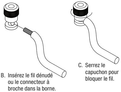 JBL L52 - UTILISATION DE FILS DÉNUÉS OU DE CONNECTEURS À BROCHE : - 3
