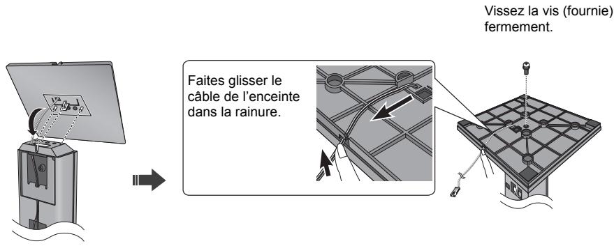 PANASONIC SC-BTT230 - Fixez le socle de l'enceinte à l'enceinte avant. - 1