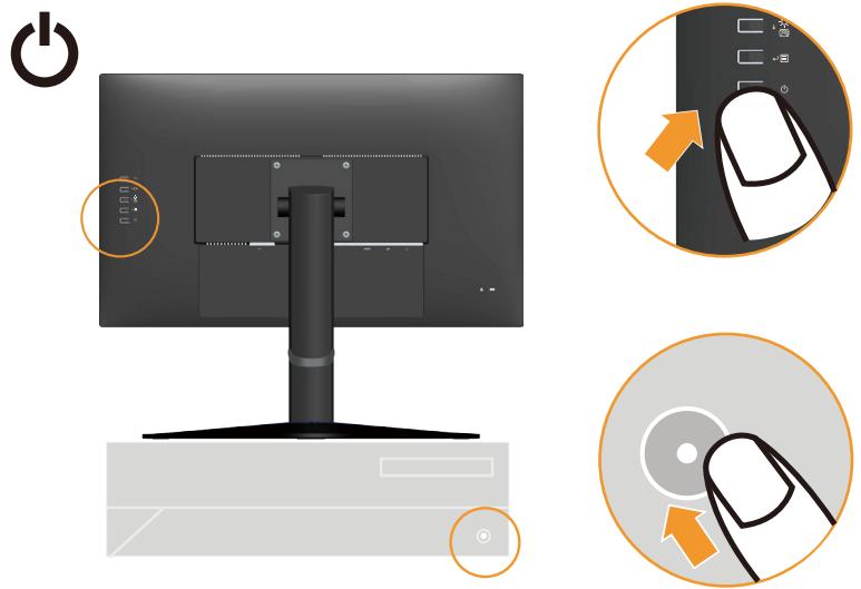 LENOVO ECRANG27Q-20 - Connexion et mise en marche de votre moniteur - 10