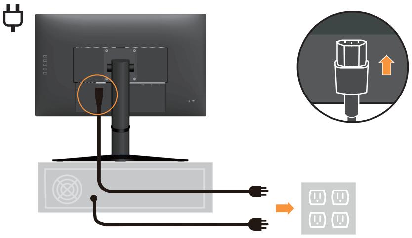 LENOVO ECRANG27Q-20 - Connexion et mise en marche de votre moniteur - 6