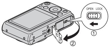 CASIO EX-H5 - Ouvrez le couvercle de batterie. - 1
