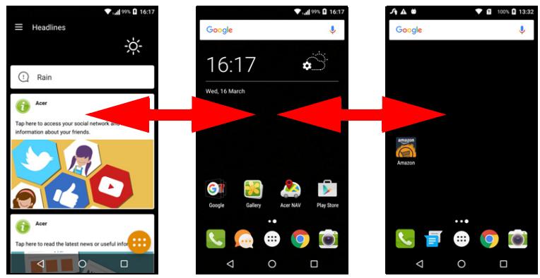 ACER LiQUiD ZEST 4G noir - L'écran d'accueil étendu - 1