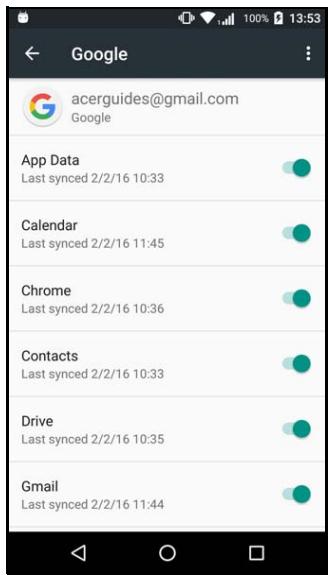 ACER LiQUiD ZEST 4G noir - Synchronisation - 1