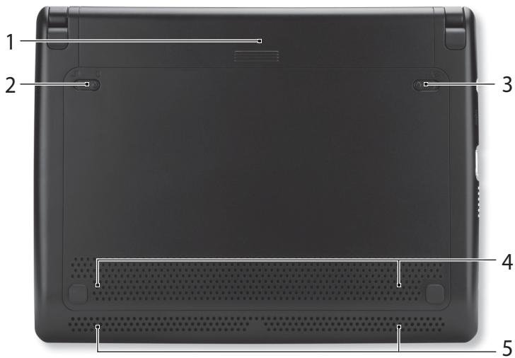 PACKARD BELL EASYNOTE ME69BMP2806 - Vue de la base - 1