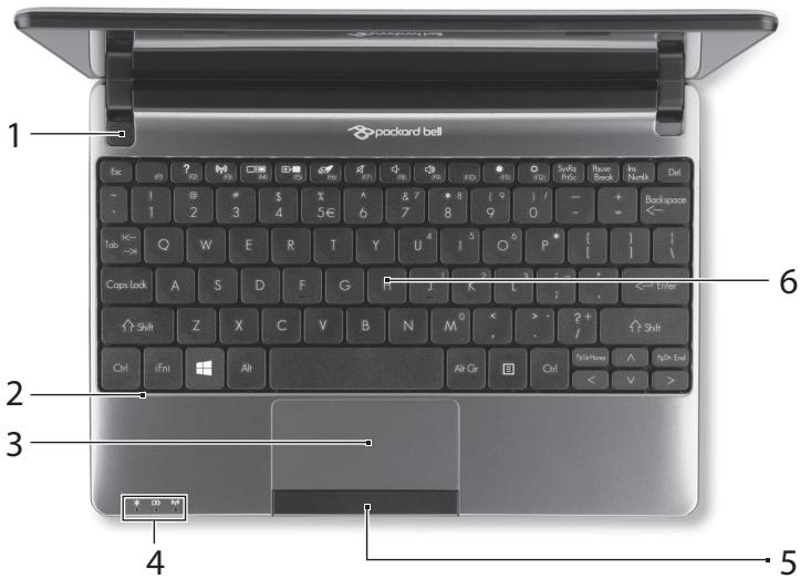 PACKARD BELL EASYNOTE ME69BMP2806 - Vue du clavier - 1