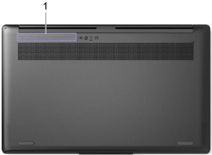LENOVO YogaS940-1417 - Emplacement de l'etiquette d'identification FCC et IC - 1