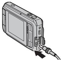 FUJIFILM FINEPIX 3D W1 - Connectez l'adaptateur CA. - 1