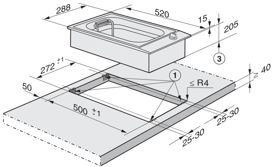 MIELE CS 1411F - Distance de sécurité en cas d'habillage de niche - 3
