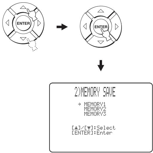 YAMAHA YRS-2000 - Utilisez / pour sélectionner SAVE, et appuyez sur ENTER. - 1