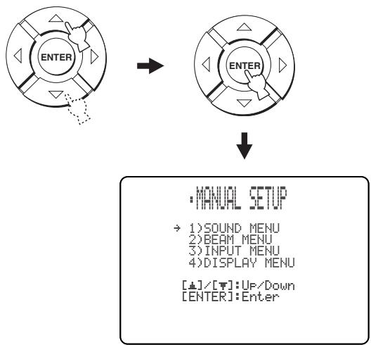 YAMAHA YRS-2000 - Utilisez / pour sélectionner MANUAL SETUP, et appuyez sur ENTER. - 1