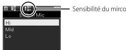 OLYMPUS LS-100 - Utilisez les touches + / - pour désirer la sensibilité - 1