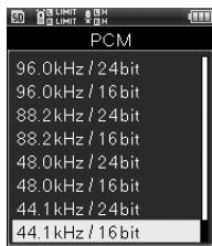 OLYMPUS LS-100 - Utilisez les touches +/ - pour sélectionner le mode d'enregistrement - 1