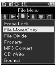 OLYMPUS LS-100 - Menu fichier [menu fichier] - 4